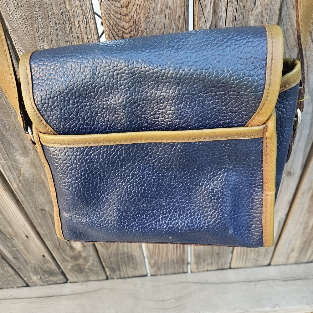 Dooney & Bourke Navy Leather Crossbody with Tan Trim - Picture 15 of 16